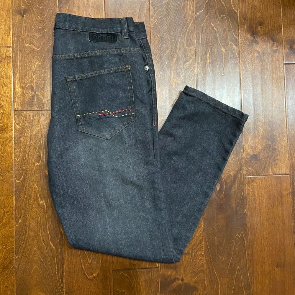 Coogi Australia Vintage Y2K Embroidered Black Denim Jeans Men's Size  38 x 34 - Picture 10 of 10